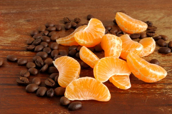 Kawa i mandaryńskim — Zdjęcie stockowe