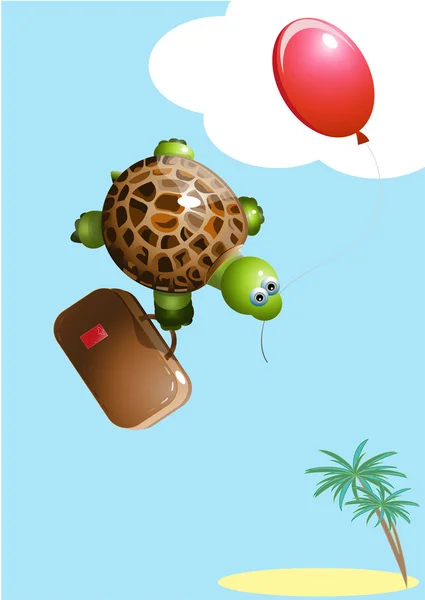 Żółw z balonem — Wektor stockowy