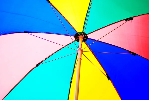 stock image Under colorful beach umbrella