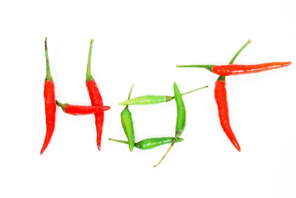 stock image Letter made from red hot chili peppers isolated on seamless whit