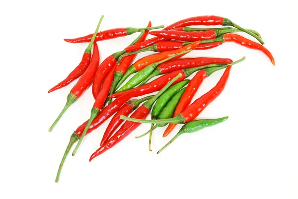 stock image Red hot chili peppers on white background