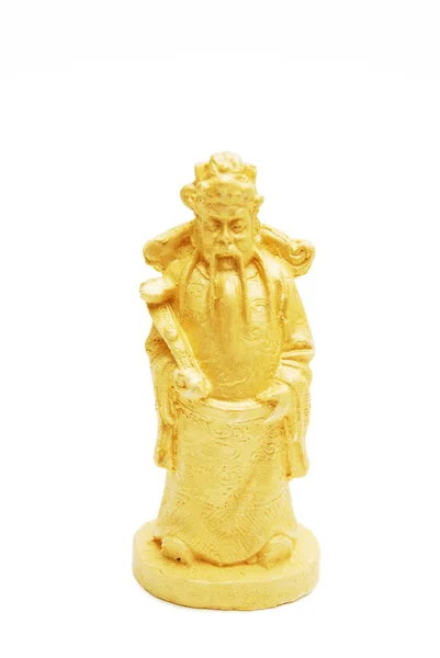 Chinese god statue of wealthy isolated — Stock Photo, Image