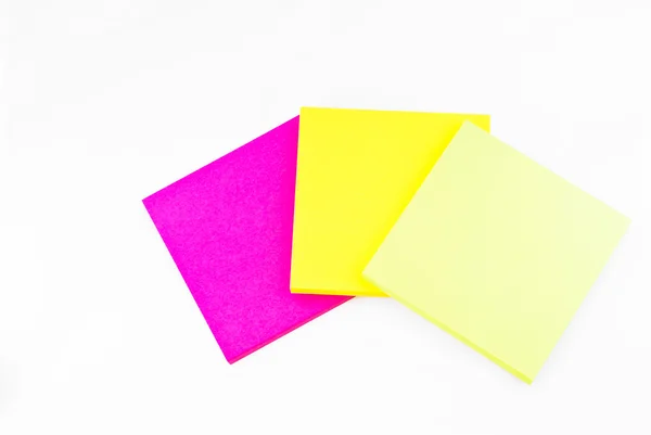 Notas de papel coloridas memorando isolado — Fotografia de Stock