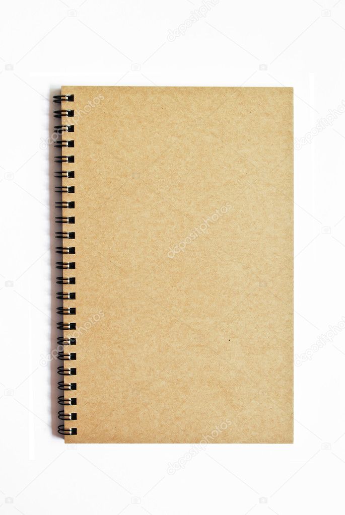 Brown notebook isolated