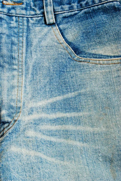Сині джинси спереду кишеньковий фон текстури — стокове фото