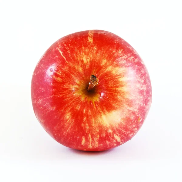 Vista dall'alto della mela rossa isolata su sfondo bianco — Foto Stock