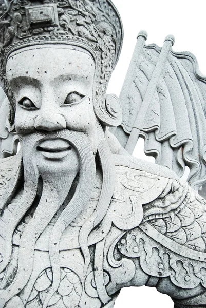 Gamla Herren sten staty i thailand-templet isolerade — Stockfoto