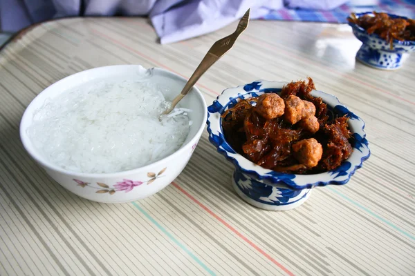 stock image Thai style rice with food set