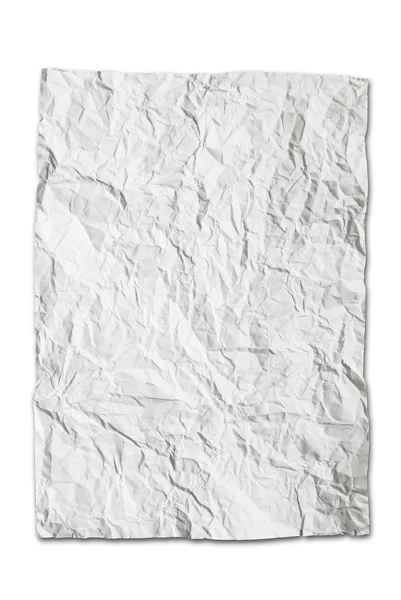 주름된 종이 흰색 배경에 고립 — 스톡 사진