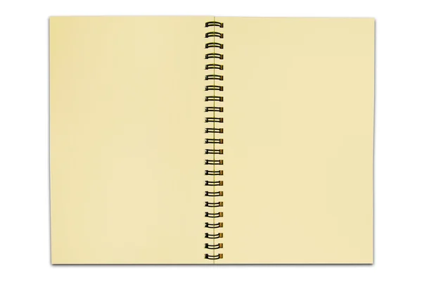 Hasznosítsd újra a papír notebook két lapok elszigetelt fehér háttérb — Stock Fotó