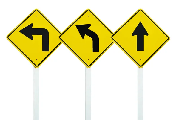 Σύνολο κυκλοφορίας κατεύθυνση σημάδι σύμβολο απομονωθεί — Φωτογραφία Αρχείου