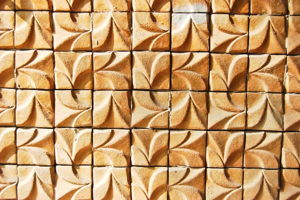 Estilo asiático arte tijolo parede padrão — Fotografia de Stock