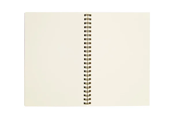 Notebook em branco abrir duas páginas isoladas — Fotografia de Stock