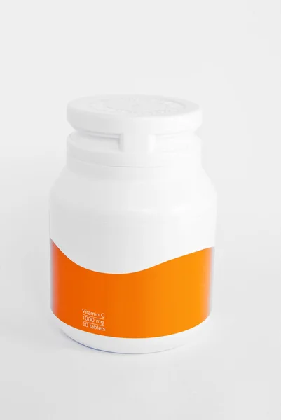 Frasco de vitamina c isolado — Fotografia de Stock