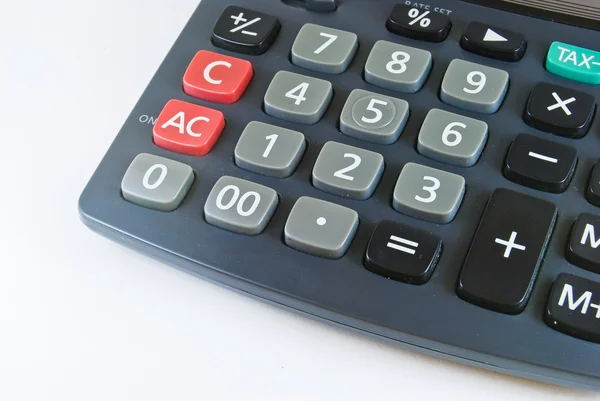 Černá kalkulačka closeup detail — Stock fotografie