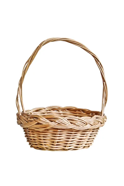 Vintage weave basket isolated — Stock Photo, Image