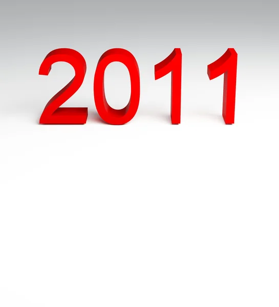 在白色背景上的 3d 新年 2011 — 图库照片