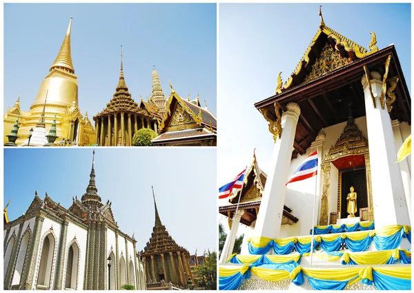 Samling av buddha tempel i thailand — Stockfoto