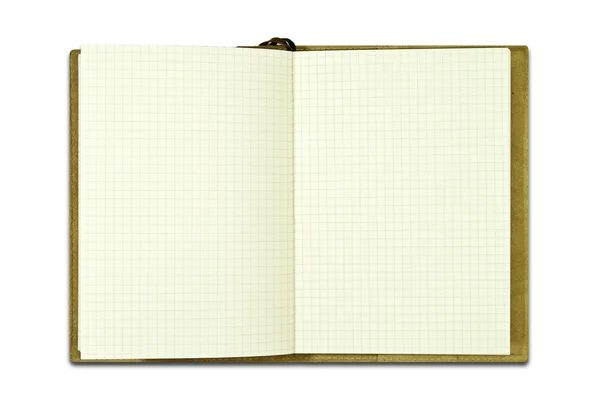 分離されたグリッド紙で茶色のノートブック — ストック写真
