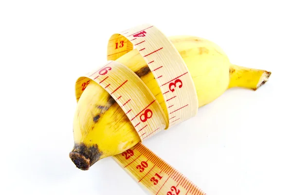 Plátano de dieta sobre fondo blanco — Foto de Stock