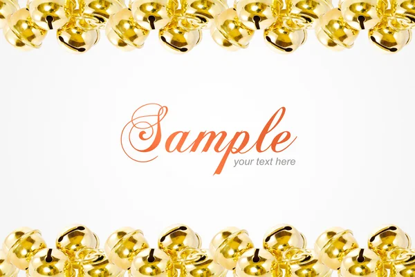 Rahmen der glänzenden goldenen Weihnachtsglocke — Stockfoto