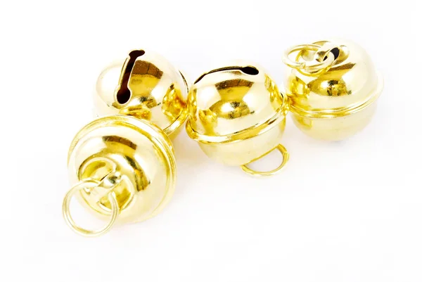 Shiny christmas golden bell isolated Stock Image