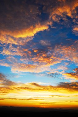 Beautiful twilight sunrise on the cloudy sky , taken from the high moutain view point clipart