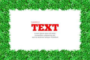 Green grass frame isolated on white background clipart