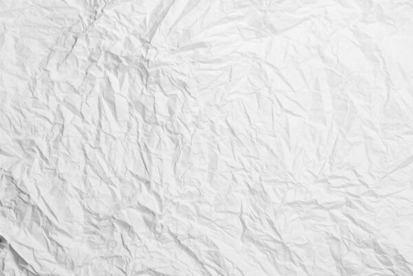 Crumpled paper white texture background