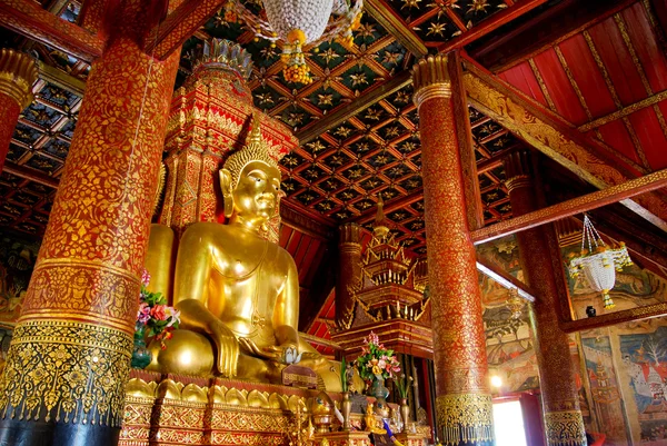 Fyra Riktning Gyllene Buddha Staty Buddha Tempel Asien Thailand — Stockfoto