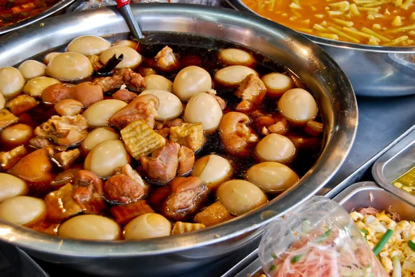 stock image Variety of thai food in market