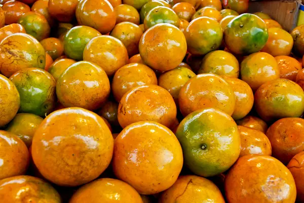Frische Orange Markt Nahaufnahme Hintergrund Asien Thailand — Stockfoto