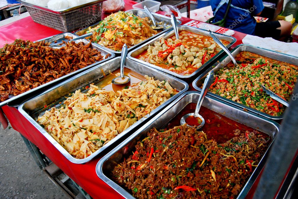 Variety Of Thai Food In Market — Stock Photo © Zmkstudio 4799176