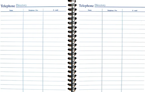 Address book open two page background — Stock Photo, Image