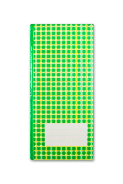 Livro de contas xadrez verde isolado — Fotografia de Stock