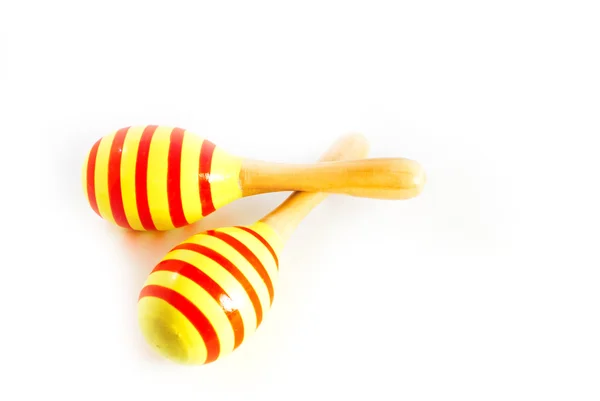 Kolorowe zabawki drewniane marakasy — Zdjęcie stockowe