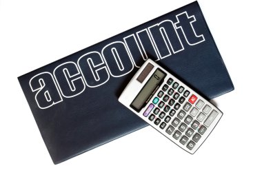 Calculator and account book isolated clipart