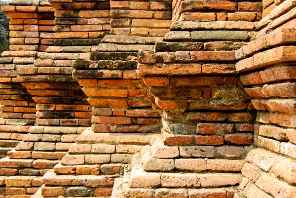 Schritt Der Gemauerten Wanddekoration Alten Buddha Tempel Asien Thailand — Stockfoto