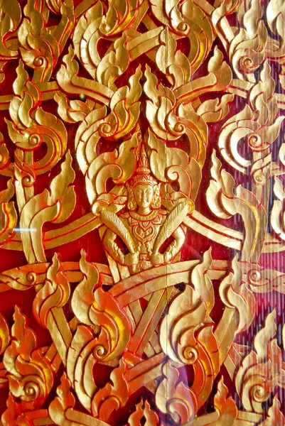 タイの壁に古代タイのパターン アジアの仏像スタイルのアート — ストック写真