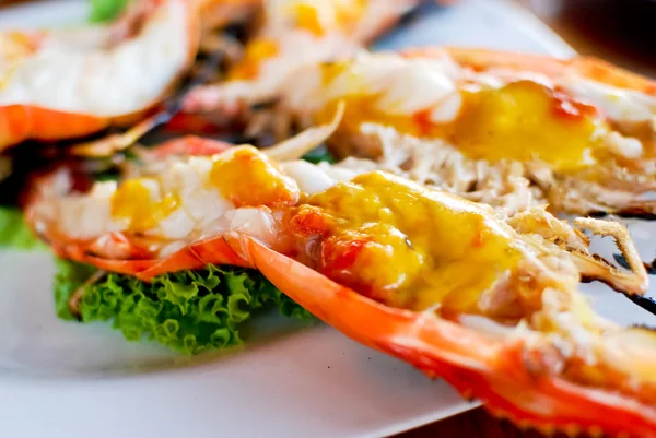 Grilled shrimp closeup — Stock Photo, Image