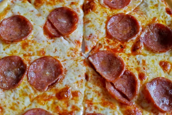 Pepperoni pizza close-up — Fotografia de Stock