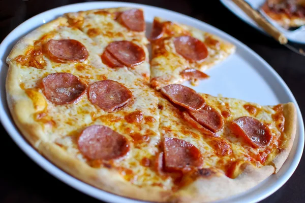 stock image Pepperoni pizza closeup