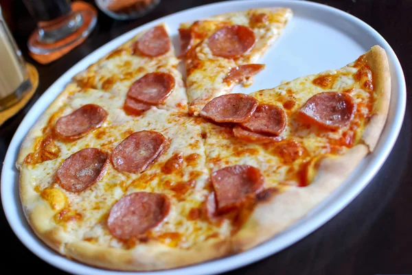 stock image Pepperoni pizza closeup