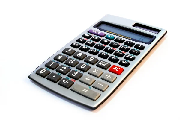 Kalkulator zaliczek na białym tle — Zdjęcie stockowe