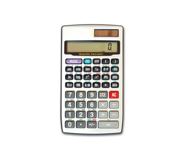 Kalkulator zaliczek na białym tle — Zdjęcie stockowe