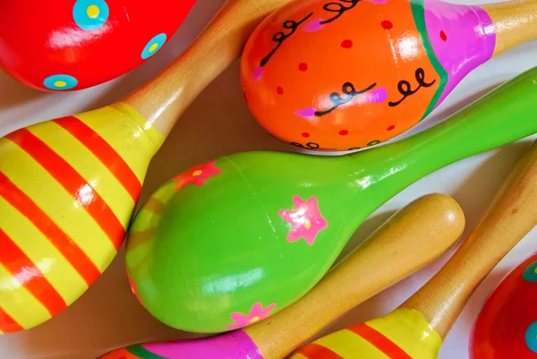 stock image Colorful wooden toy maracas