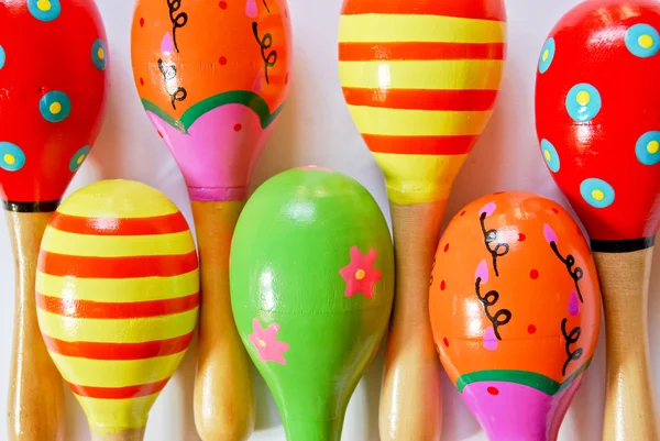 Colorful wooden toy maracas — Stock Photo, Image
