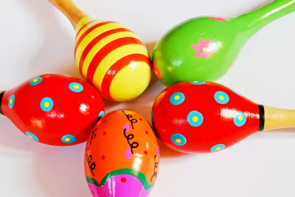 stock image Colorful wooden toy maracas