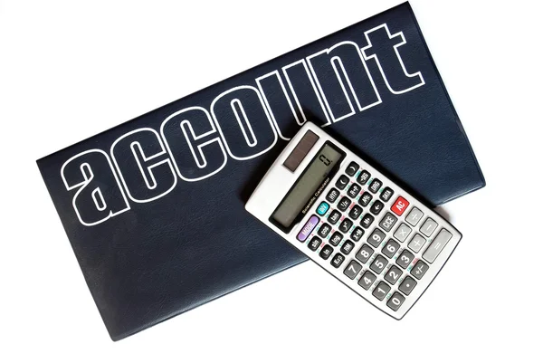 Calculator and account book isolated — Stock Photo, Image
