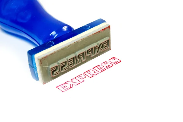 Express blauwe rubber stempel — Stockfoto